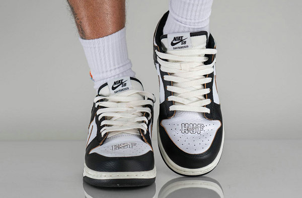 这双黑白熊猫 Nike SB Dunk 旨在潮牌品牌致敬 HUF 2002 年于旧金山设立的门店（HUF 联名 SB Dunk Low“San Francisco”配色鞋款上脚赏析）