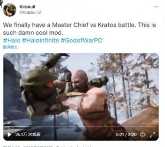 视频取自于《战神4》游戏的第一个Boss战 潮牌冬季如何御寒提醒（《战神4》PC MOD：奎爷大战士官长）