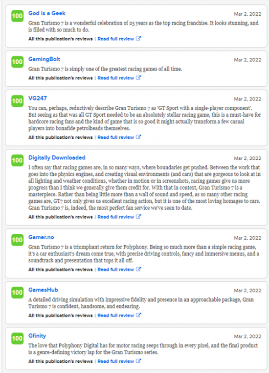竞速模拟《GT7》媒体评分解禁 M站均分88，一致好评 潮牌游戏互动（竞速模拟《GT7》媒体评分解禁 M站均分88，一致好评）