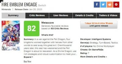Metacritic网站目前均分82 2022冬季潮牌新款推荐（《火焰纹章：结合》M站均分82 IGN评9分GS评7分）