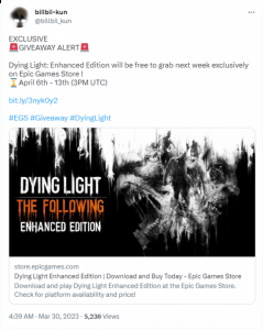 其中还包括“信徒”大型DLC 街拍潮牌推荐（知名爆料人：Epic下周将免费送出《消逝的光芒》增强版）
