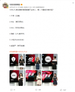 和电竞息息相关 2023潮牌新款推荐（网友票选LPL最美女主持，若风妻子戚蓝尹荣获第一！）