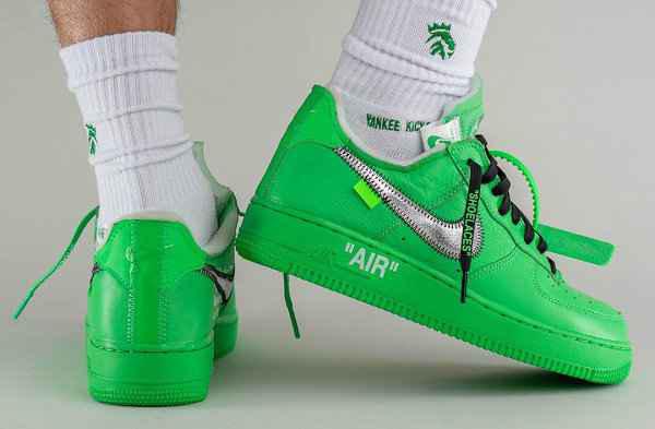 Off-White 联名 AF1“Lig潮牌资讯ht Green Spark”鞋款上脚图曝光