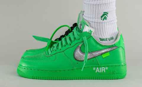 Off-White 联名 AF1“Lig潮牌资讯ht Green Spark”鞋款上脚图曝光