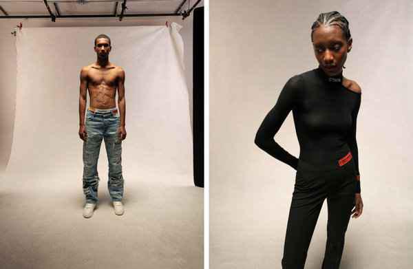 同时标签式的工业风潮牌网格字母条码也十分显眼（Heron Preston 2022 春夏系列 Lookbook 赏析）