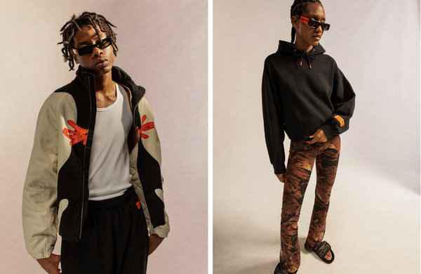 同时标签式的工业风潮牌网格字母条码也十分显眼（Heron Preston 2022 春夏系列 Lookbook 赏析）