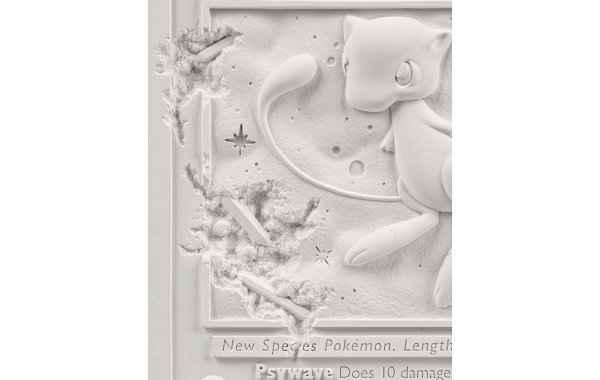 Daniel Arsham 继续携手 Pokémon 以集换潮牌商城式卡牌游戏中的第一版 MEW 卡为模型炮制了雕塑（Daniel Arsham x 精灵宝可梦联名白水晶梦幻卡雕塑发布）