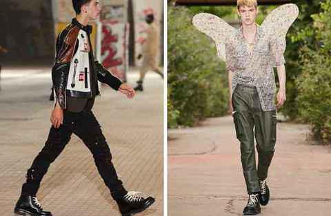 格纹、字母印花、扎染甚至潮牌是碎花元素的出现也丝毫不稀奇（Dsquared2 全新 2022 春夏系列亮相秀场，和谐矛盾感）