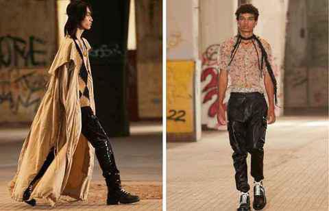 格纹、字母印花、扎染甚至潮牌是碎花元素的出现也丝毫不稀奇（Dsquared2 全新 2022 春夏系列亮相秀场，和谐矛盾感）