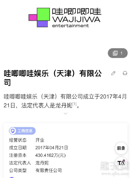 龙丹妮：哇唧潮牌信息唧哇董事长（哇唧唧哇和哇唧娱乐什么关系 哇唧唧哇和哇唧娱乐是一个公司吗）