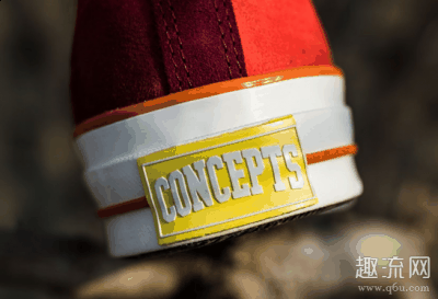 再加上绿潮牌色的鞋带（匡威Concepts 联名蟠桃配色开箱测评 匡威蟠桃配色上脚图）