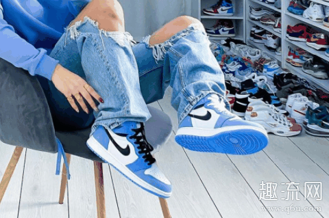 AJ1北卡蓝复刻2021上脚实物赏析 AJ1北卡蓝复刻了几次