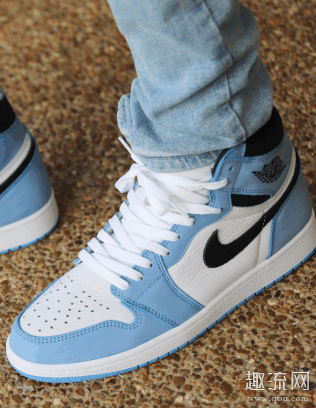 AJ1北卡蓝复刻2021上脚实物赏析 AJ1北卡蓝复刻了几次