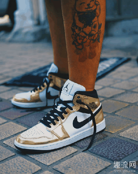 AJ1 mid金角大王配色上脚,神似天价联名伦纳德配色!