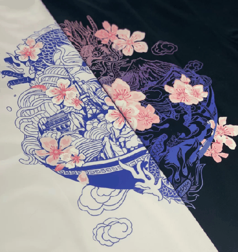 李宁樱花T恤上身搭配展示,黑白两色超级少女!