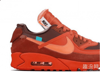 浅卡其色搭配潮牌商城浅粉色的结合（OW X Air Max 90 “University Red” 大学红高清实物图曝光,将于夏季发售）
