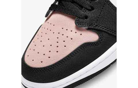 这边 Jordan Brand 又推出了潮牌汇潮牌网店一款低帮版 AJ1 黑粉脚趾设计（黑粉脚趾 AJ1 Low 全新“Bleached Coral”配色鞋款上架）