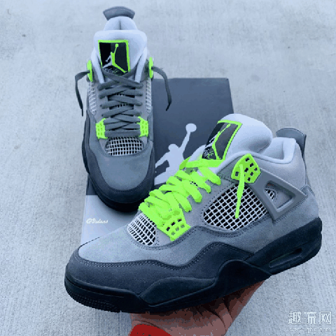 aj4 Neon霓虹绿开箱测评 air jordan 4Neon霓虹绿怎么入手