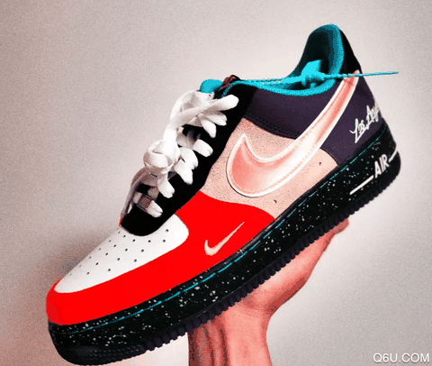 AF1湖人紫金配色开箱测评 空军一号有气垫吗