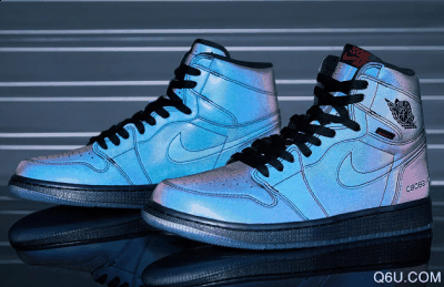 灯光下亮潮牌闪闪的蓝（AJ1 zoom fearless变色龙价格趋势怎么样 AJ1 zoom变色龙皮面是什么材质）