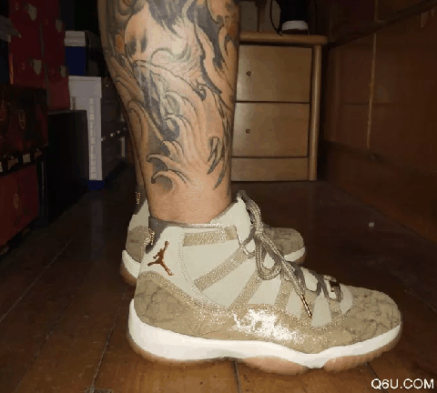 AJ11金丝橄榄静态开箱 AJ11金丝橄榄男生可以穿吗