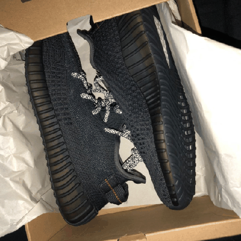 Yeezy黑天使鞋带反光开箱测评 Yeezy黑天使补货货量多少