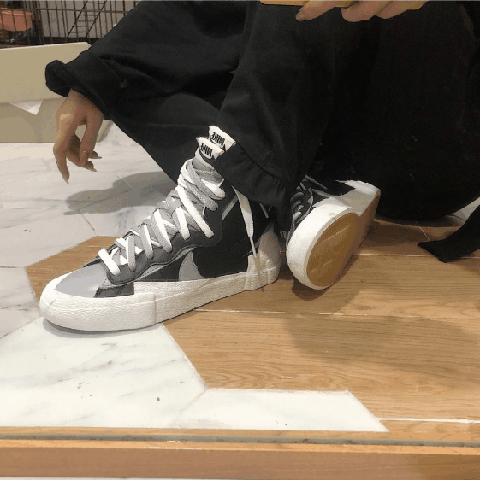 sacai blazer联名黑白开箱测评 耐克sacai blazer脚感怎么样