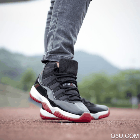 aj11黑红2019复刻最新上脚图 aj11黑红后跟的23会掉吗