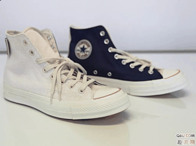 取材于篮球潮牌表面纹理（匡威1970s蓝白拼接开箱测评 Footpatrol x Converse Chuck 70上脚图赏析）