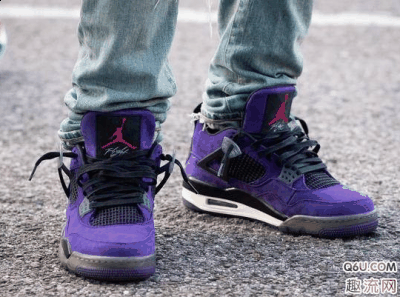 Travis Scott x AJ4紫色版上脚潮牌图 Travis Scott x AJ4紫色版入手难吗（Travis Scott x AJ4紫色版上脚图 Travis Scott x AJ4紫色版入手难吗）