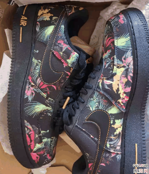 AF1低帮黑花卉开箱测评 AF1 low黑花卉实物细节赏析