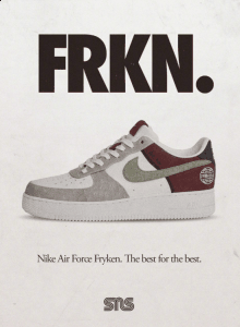 后跟和鞋垫内带有“Fryken”在NIKE工作的时间“1988-潮牌品牌2018”图案 Sneakersnstuff介绍 Sneakersnstuff是来自瑞典的休闲服饰在线销售商城（Sneakersnstuff x Nike AF1“Fryken”亲友限定在哪买 Sneakersnstuff x Nike AF1“Fryken”亲友限定系列有哪些）