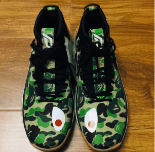 一直是没潮牌汇潮牌网店有入手（Dame 4 X Bape联名绿迷彩实物欣赏 Dame 4 X Bape联名绿迷彩细节欣赏）