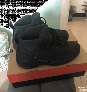 就是不知道潮牌信息耐不耐脏了（AJ12 WNTR纯黑开箱测评 AJ12 WNTR上脚图赏析）
