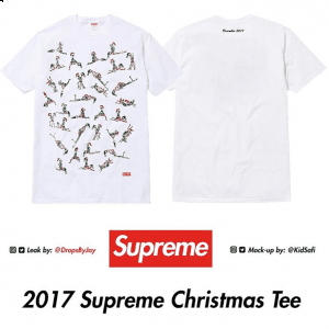 本次 T 恤将在 12 月 15 日潮牌资讯登陆 Supreme 门店及线上店铺发售（Supreme圣诞限定T恤怎么样 2017 Supreme Christmas Tee多少钱）