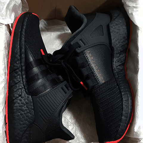 阿迪EQT Support 93/17黑红色开箱 阿迪EQT Support 93/17黑红色实物欣赏