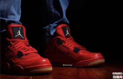 AJ4光棍节上脚图赏析潮牌汇潮牌网店 鞋身整体配色以大红色为主（AJ4光棍节上脚好看吗 AJ4光棍节上脚图赏析）
