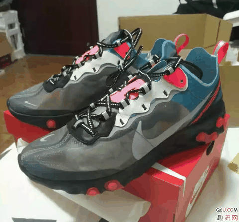 Nike react element 87蓝橙开箱测评 Nike react element 87 蓝橙上脚图赏析