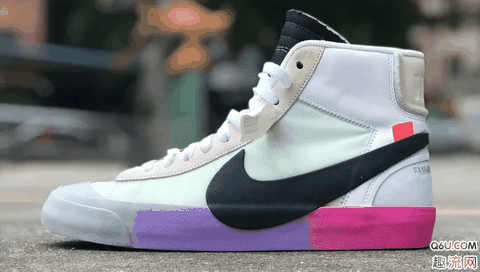 Off white blazer 2.0彩虹配色货量信息确定 Off white联名Nike blazer 2.0彩虹实物细节赏析