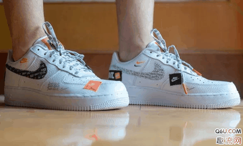 可以看到鞋潮牌汇潮牌网店舌最上面（AF1 Just Do It纯白细节欣赏 AF1 Just Do It纯白脚感怎么样）
