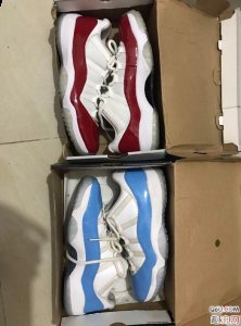  AJ11low白红和白蓝潮牌信息开箱对比测评 鞋盒（AJ11 low白红和AJ11 low白蓝哪个配色好看 AJ11low白红和白蓝开箱对比测评）