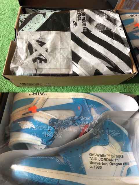 OFF WHITE联名AJ1红蓝配色对比测评 OW x AJ1北卡蓝和芝加哥开箱对比