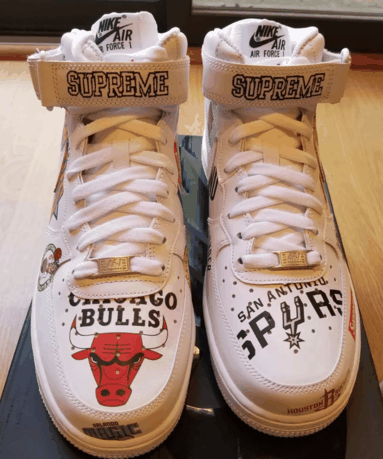 supreme x nba x af1开箱图 NBA x supreme联名款AF1细节欣赏