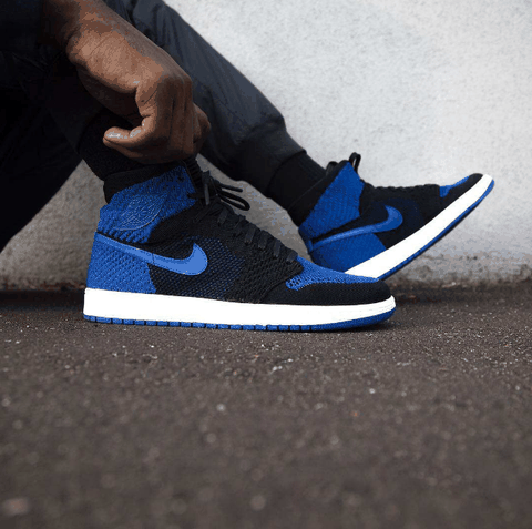 AJ1黑蓝编织上脚图 Air Jordan 1黑蓝编织实物欣赏