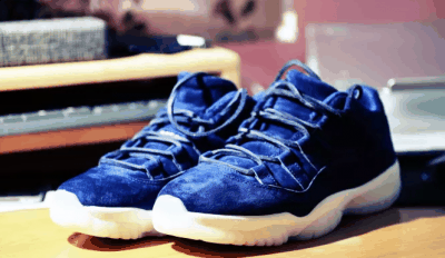 AJ11蓝麂皮低帮版开箱潮牌商城图 aj11 low蓝麂皮上脚欣赏（AJ11蓝麂皮低帮版开箱图 aj11 low蓝麂皮上脚欣赏）