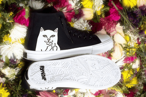 中指猫帆布鞋上脚欣赏 RipNDip“中指猫”实物赏析