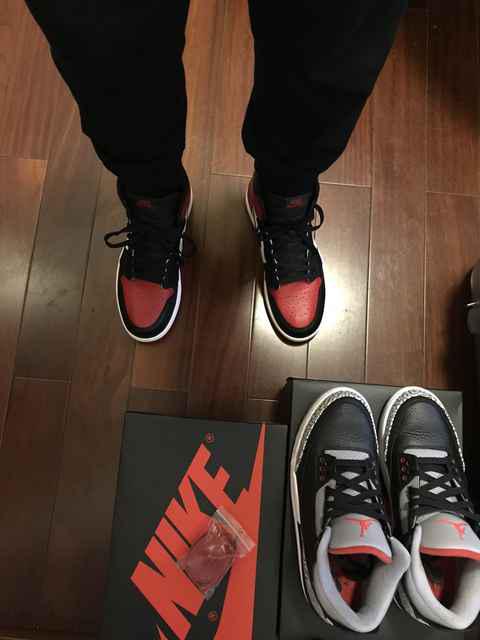 AJ1黑红脚趾和AJ3黑水泥买哪个 AJ1黑红脚趾和AJ3黑水泥上脚对比