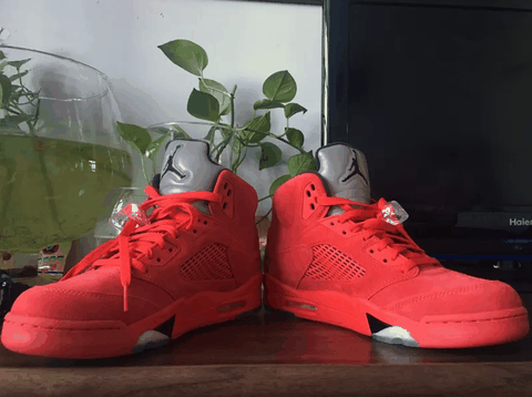 AJ5大红好看吗 Air Jordan 5大红配色实物赏析