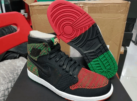 AJ1 flyknit黑人月配色开箱图 Air Jordan 1 flyknit“BHM”细节鉴赏