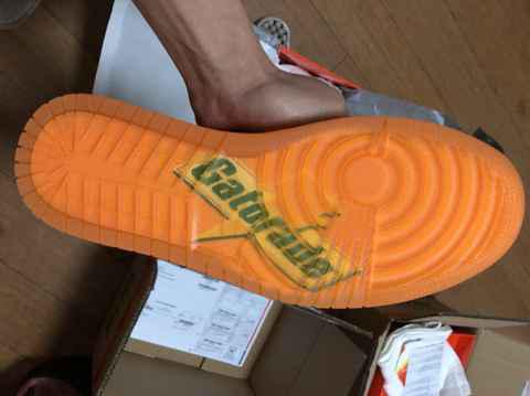 AJ1佳得乐蓝橙开箱 Air Jordan 1 Gatorade蓝橙配色实物欣赏